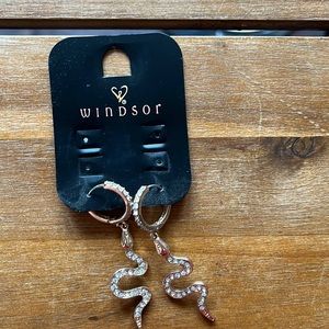BNIB Windsor Snake Earrings Gold & Rhinestones